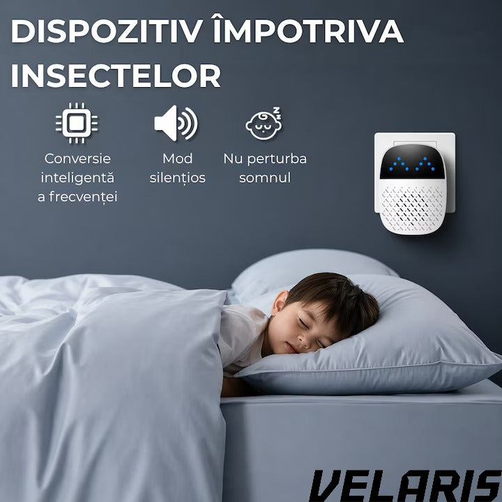 Dispozitiv/Repelent Ultrasunete Anti Rozatoare Insecte 220V Priza, Interior, Soareci, Gandaci, Tantari, Alb