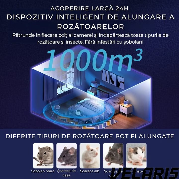 Dispozitiv/Repelent Ultrasunete Anti Rozatoare Insecte 220V Priza, Interior, Soareci, Gandaci, Tantari, Alb