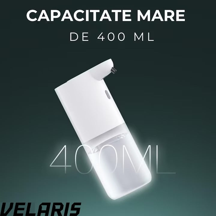 Dozator automat sapun spuma cu senzor infrarosu 4 niveluri volum spuma reincarcabil USB-C 400 ml IPX5