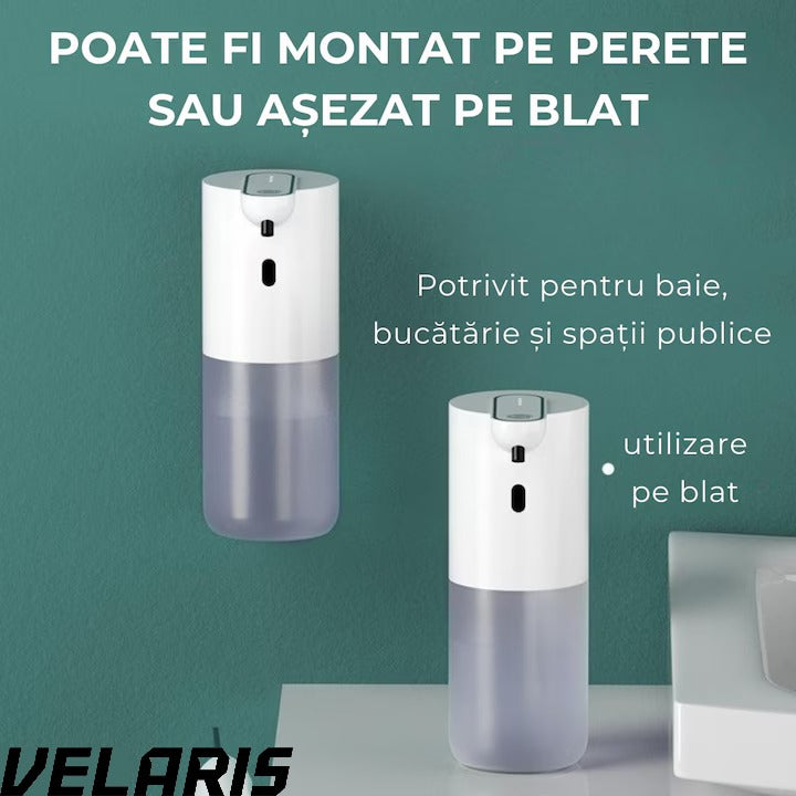 Dozator automat sapun spuma cu senzor infrarosu 4 niveluri volum spuma reincarcabil USB-C 400 ml IPX5