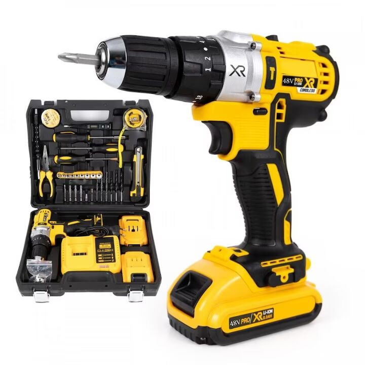 Set sculă multifuncțională pentru bricolaj, 2 acumulatori 48V și 30 accesorii incluse