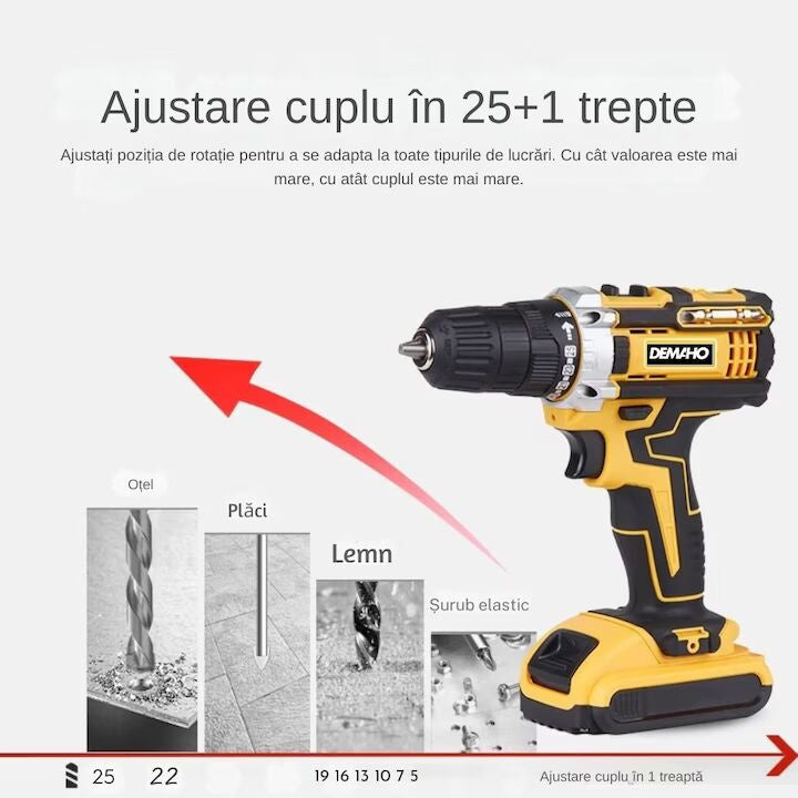 Set sculă multifuncțională pentru bricolaj, 2 acumulatori 48V și 30 accesorii incluse