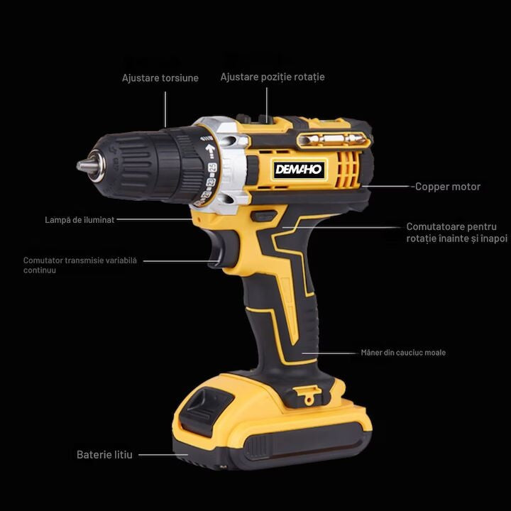 Set sculă multifuncțională pentru bricolaj, 2 acumulatori 48V și 30 accesorii incluse