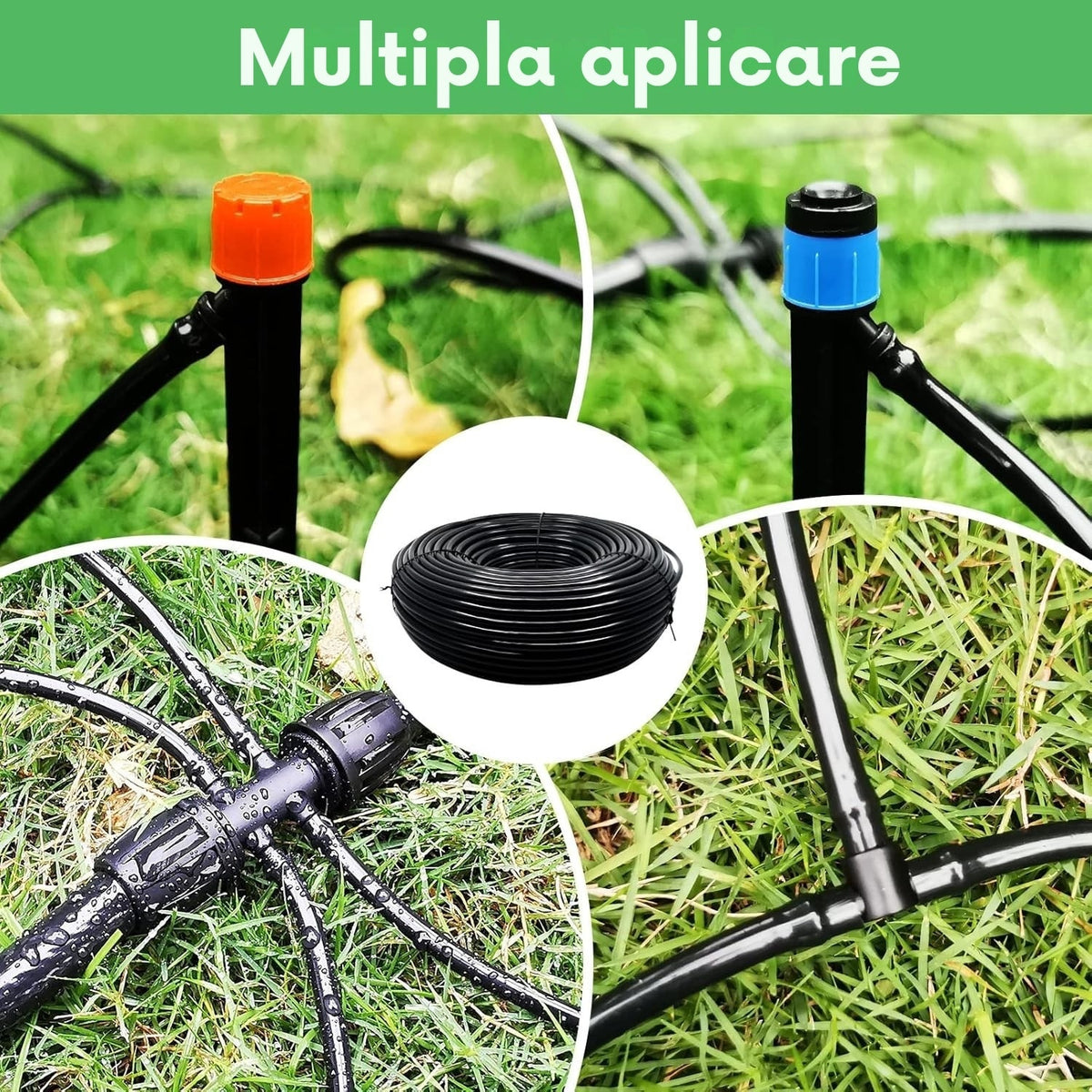 Sistem irigare picurare 73 m, automatizat, gradina/sera, 136 accesorii