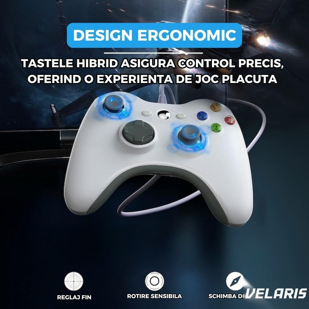 Gamepad Dual Shock PC Xbox 360, 2 analogi, vibratii, 2.5 m USB