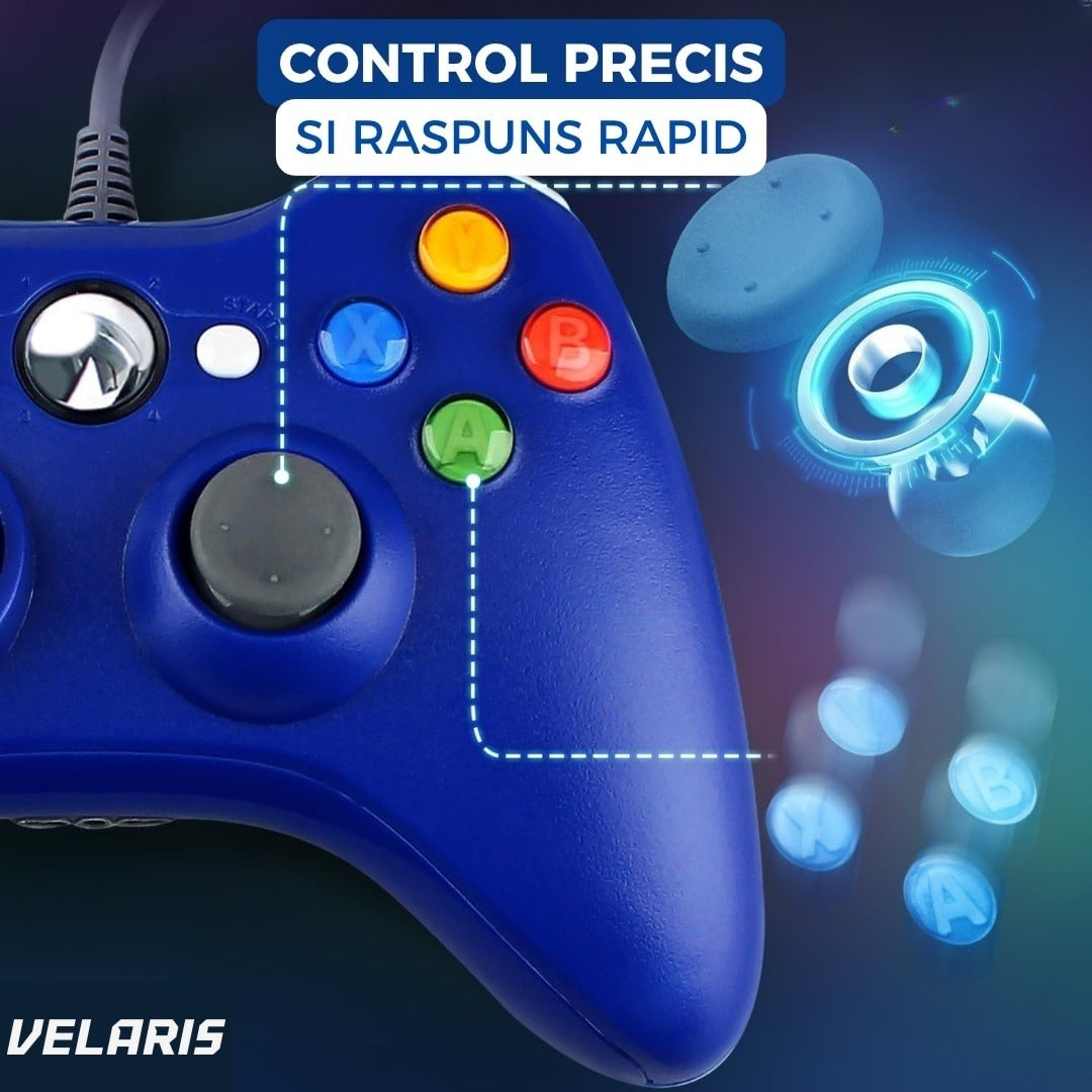Gamepad Dual Shock PC Xbox 360, 2 analogi, vibratii, 2.5 m USB
