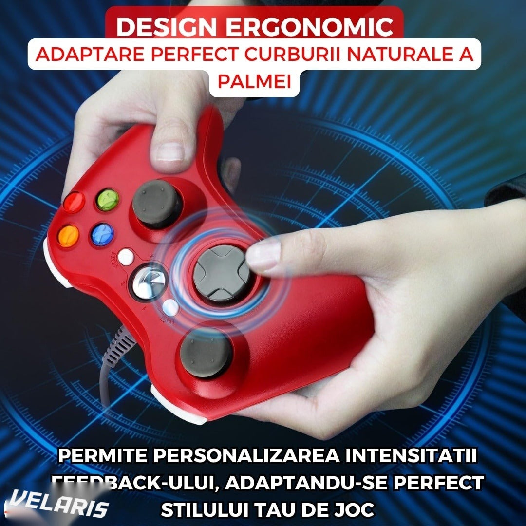 Gamepad Dual Shock PC Xbox 360, 2 analogi, vibratii, 2.5 m USB