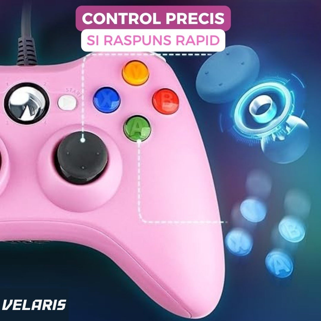 Gamepad Dual Shock PC Xbox 360, 2 analogi, vibratii, 2.5 m USB