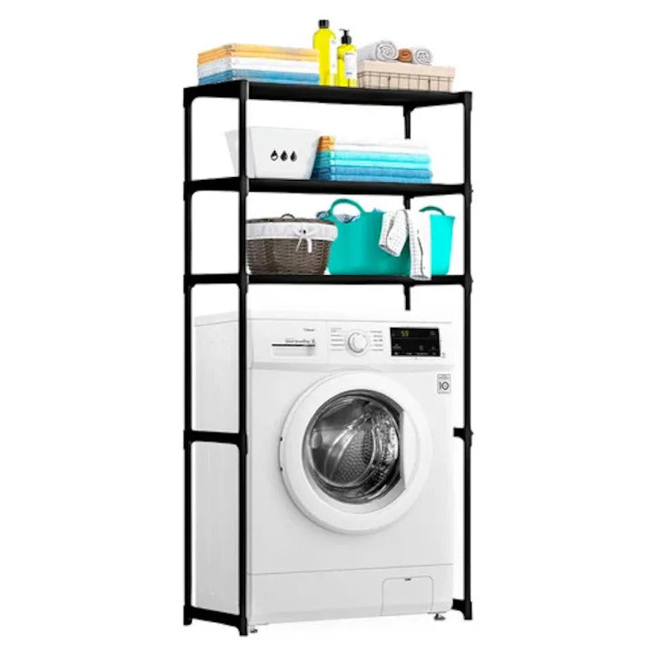 Raft modular cu 3 polite pentru deasupra masinii de spalat, 72x25x155 cm, suport depozitare spatiu redus