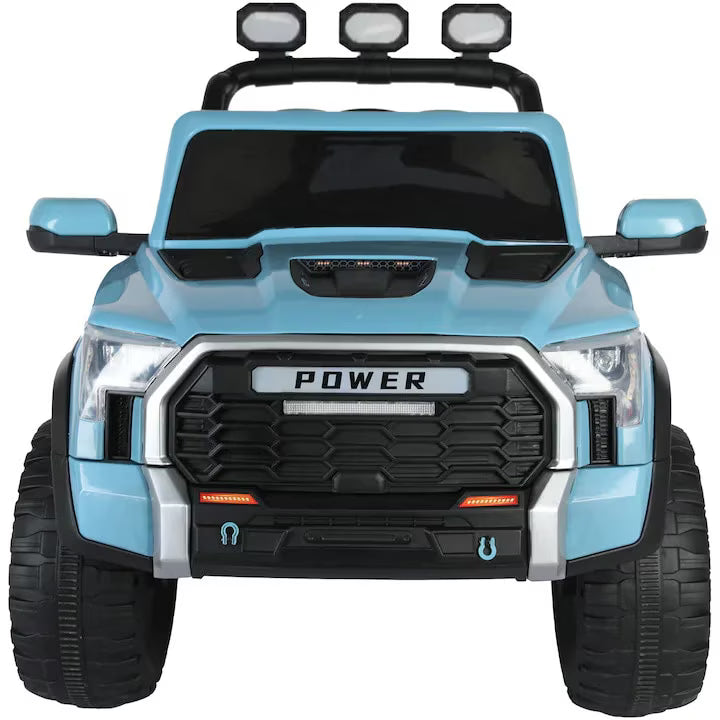 Maşinuţă electrică 4x4 pentru copii 12V 7Ah, roţi EVA, LED, scaun din piele, albastru