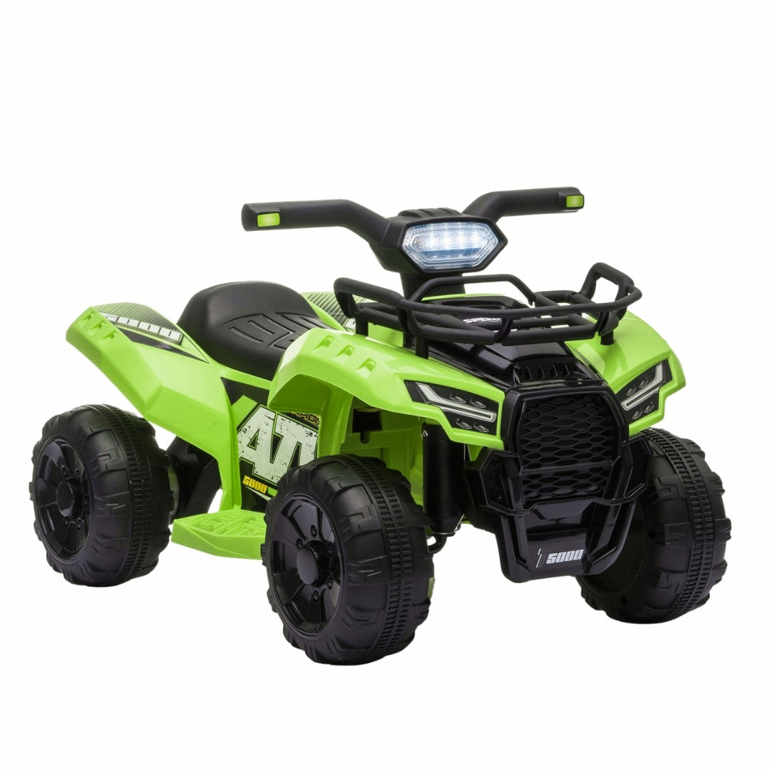 ATV electric pentru copii 18-36 luni, motor 6V, baterie reîncărcabilă, iluminare față, verde