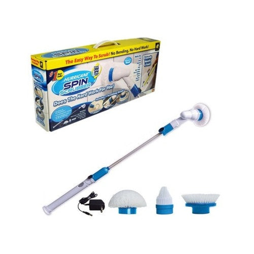 Perie electrică de curățat cu 3 capete interschimbabile, 300 RPM, acumulator, mâner telescopic