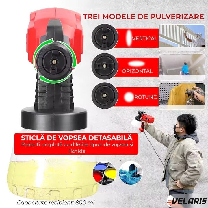 Pistol vopsit electric 500W, rezervor 800ml, 32000rpm, 3 moduri spray