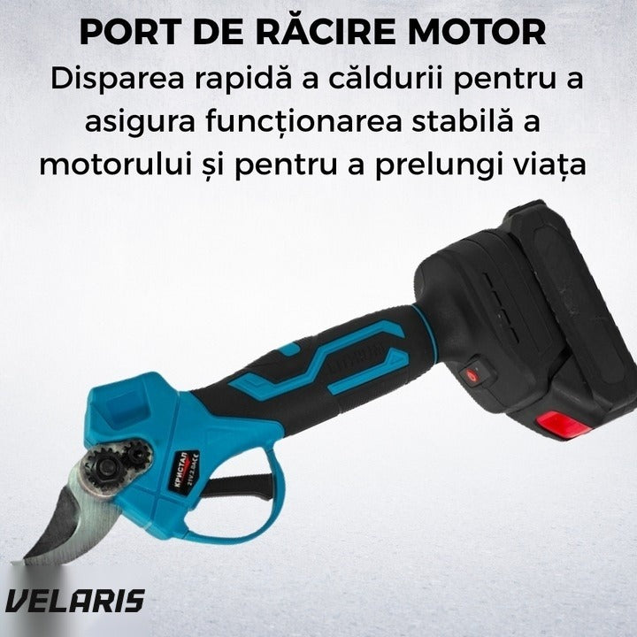Set foarfece electric și mini-fierăstrău pentru grădină, 21V, cu baterie și încărcător