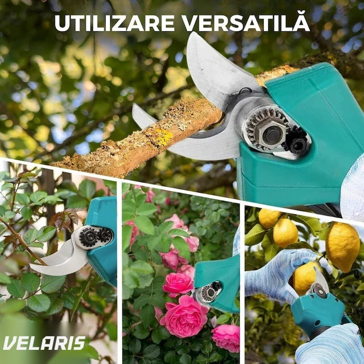 Set foarfece electric și mini-fierăstrău pentru grădină, 21V, cu baterie și încărcător