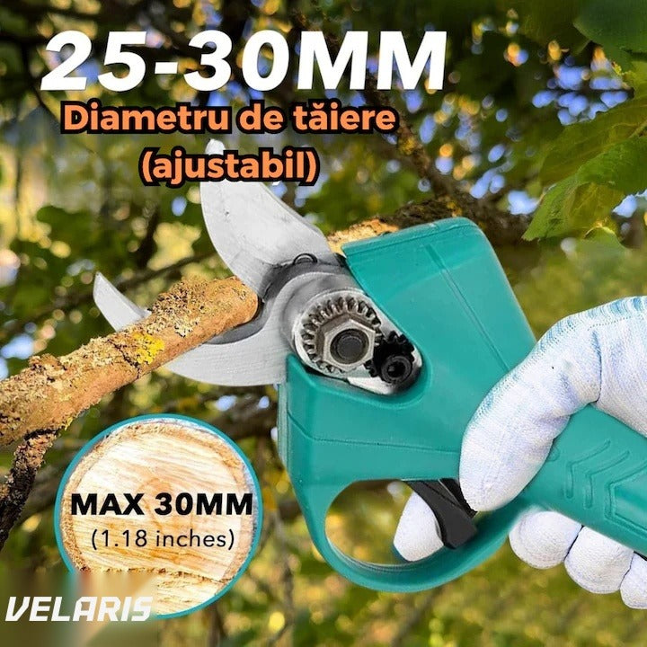 Set foarfece electric și mini-fierăstrău pentru grădină, 21V, cu baterie și încărcător