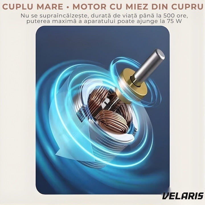 Perie electrică rotativă 9 în 1 cu 9 capete interschimbabile, 2 viteze, wireless, IPX7