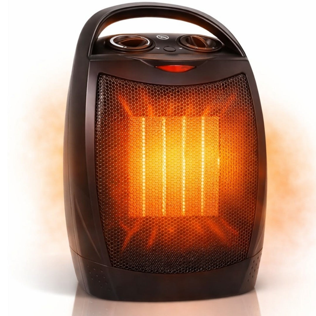 Aeroterma electrică 1500W, PTC ceramic, 2 niveluri, termostat reglabil, protecție supraîncălzire