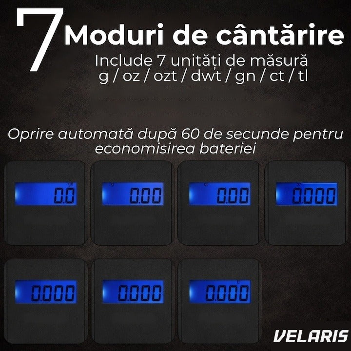 Cântar electronic de bijuterii Pocket, 300 g, rezoluție 0,01 g, negru