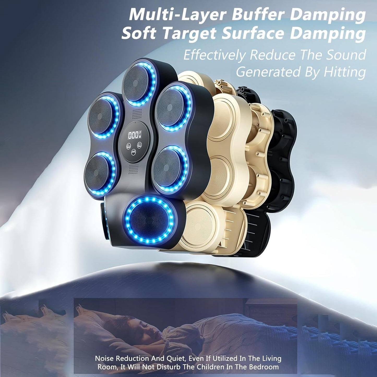 Sac box Smart electronic cu Bluetooth, 10 moduri, difuzoare stereo, contor lovituri real-time