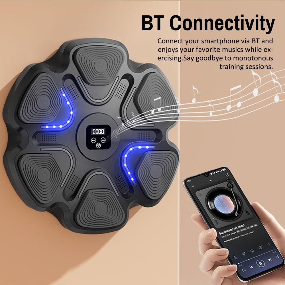 Sac box electronic cu Bluetooth, 10 moduri antrenament, difuzoare stereo, contor lovituri, 1200 mAh