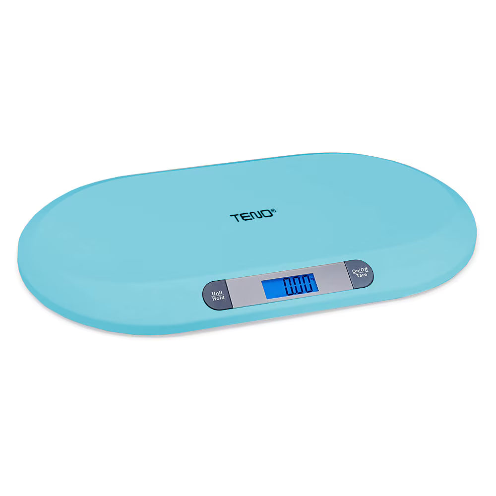 Cântar electronic cu display LCD, precizie gram, 20 kg, design compact, albastru