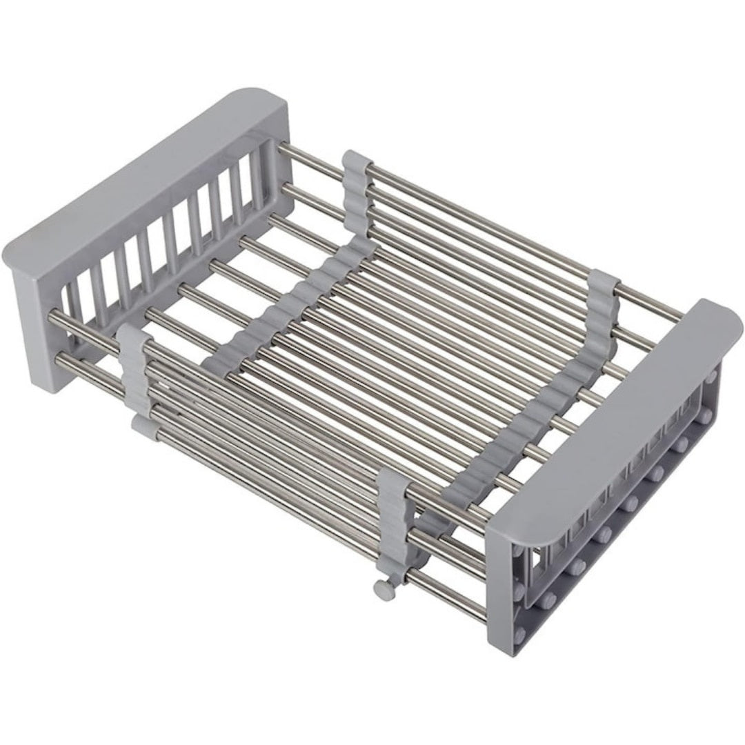 Coș scurgător extensibil pentru chiuvetă mică, oțel inoxidabil, 46x16 cm
