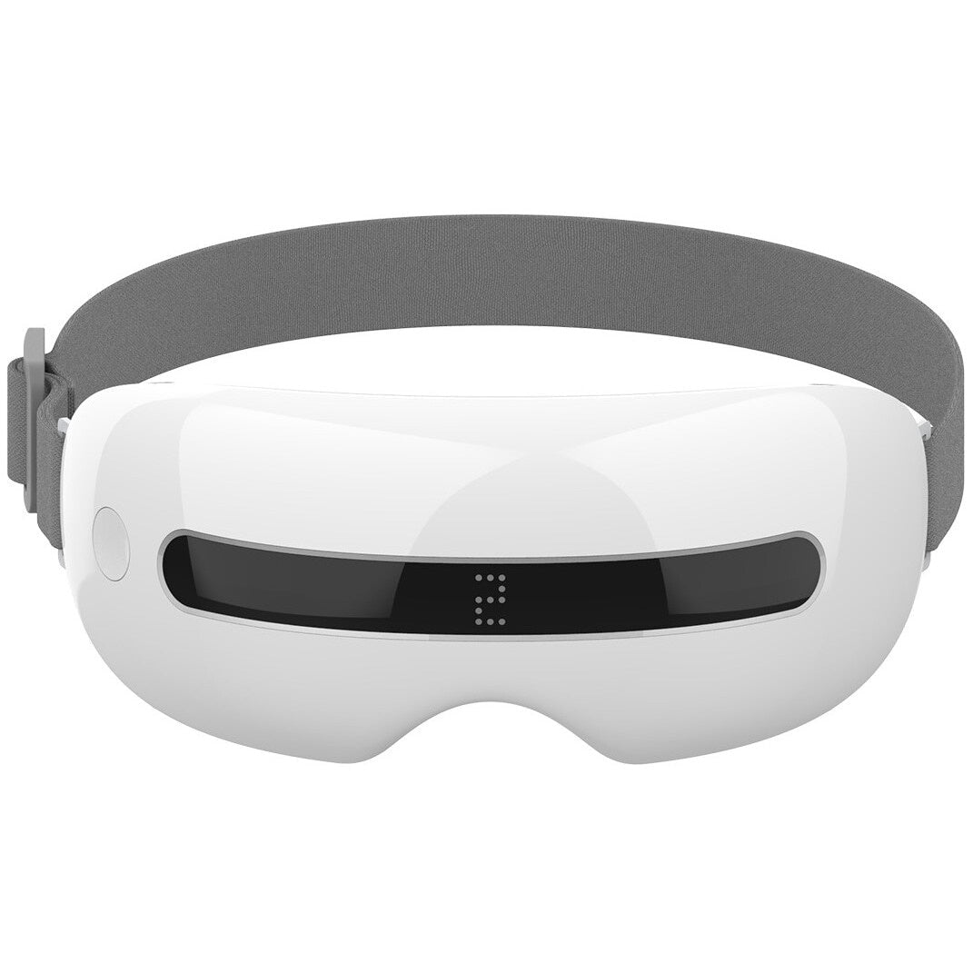 Aparat masaj ochi cu 4 moduri, 16 puncte, Bluetooth, compresie termică, alb
