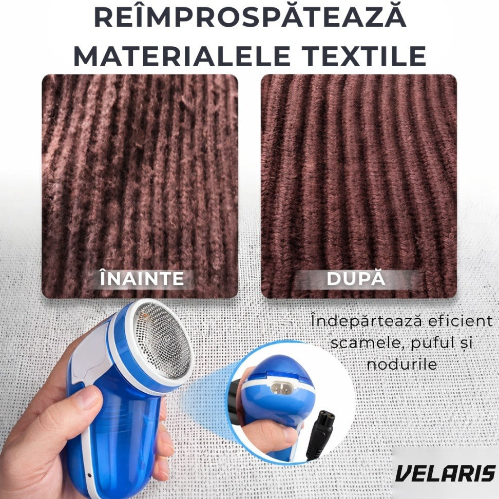 Aparat de curatat bobite tesaturi, USB Type-C, motor 5W, portabil, alb