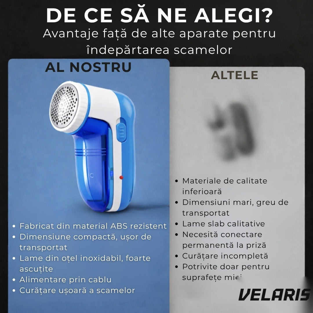 Aparat de curatat bobite tesaturi, USB Type-C, motor 5W, portabil, alb