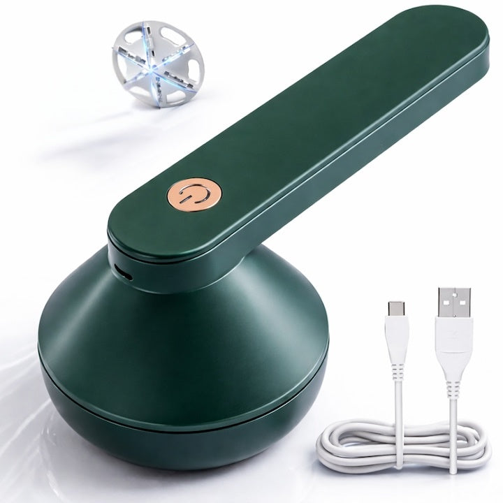 Aparat de îndepărtat scame, încărcare USB, autonomie 4 ore, curățare uscată, verde
