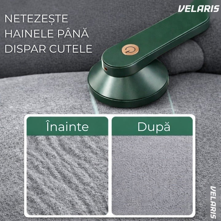 Aparat de îndepărtat scame, încărcare USB, autonomie 4 ore, curățare uscată, verde