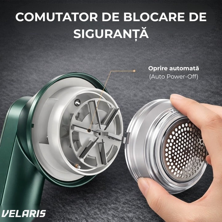 Aparat de îndepărtat scame, încărcare USB, autonomie 4 ore, curățare uscată, verde