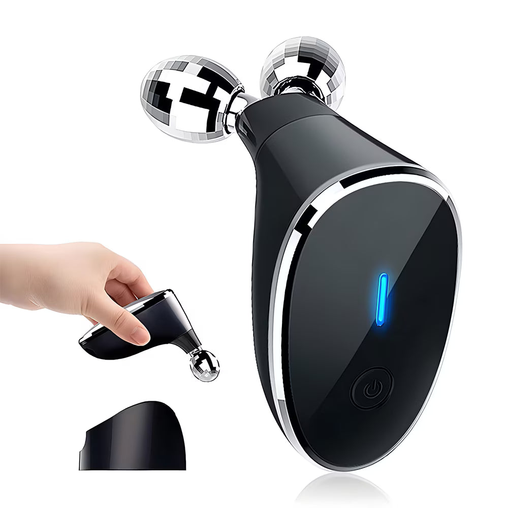 Aparat facial 3D cu microcurenți, lifting EMS, anti-rid, negru