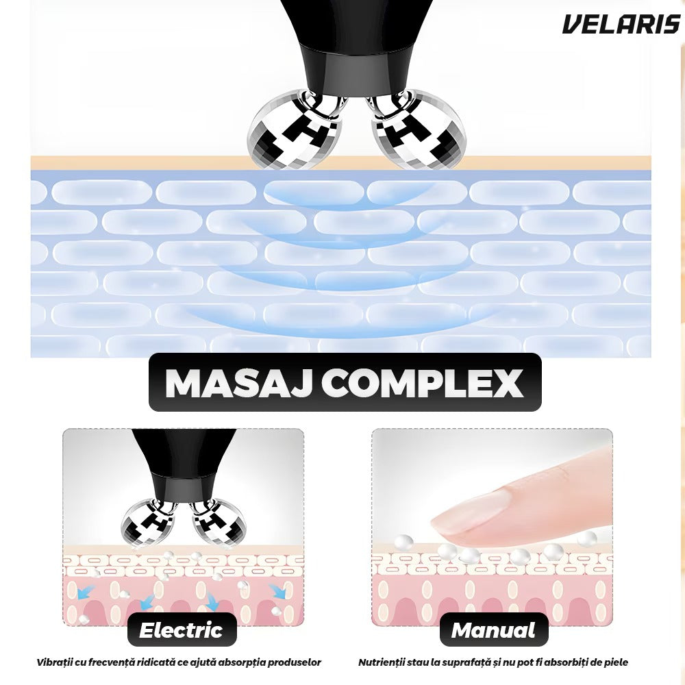 Aparat facial 3D cu microcurenți, lifting EMS, anti-rid, negru