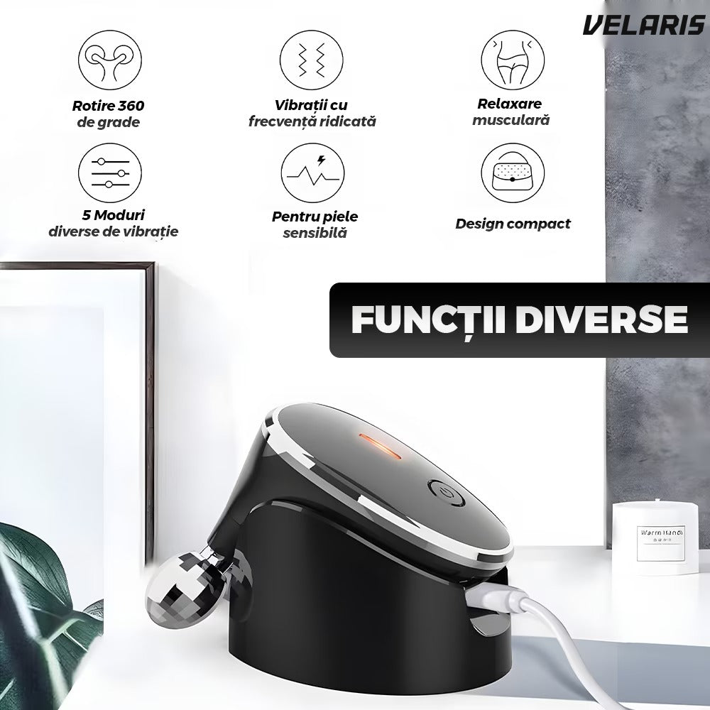 Aparat facial 3D cu microcurenți, lifting EMS, anti-rid, negru