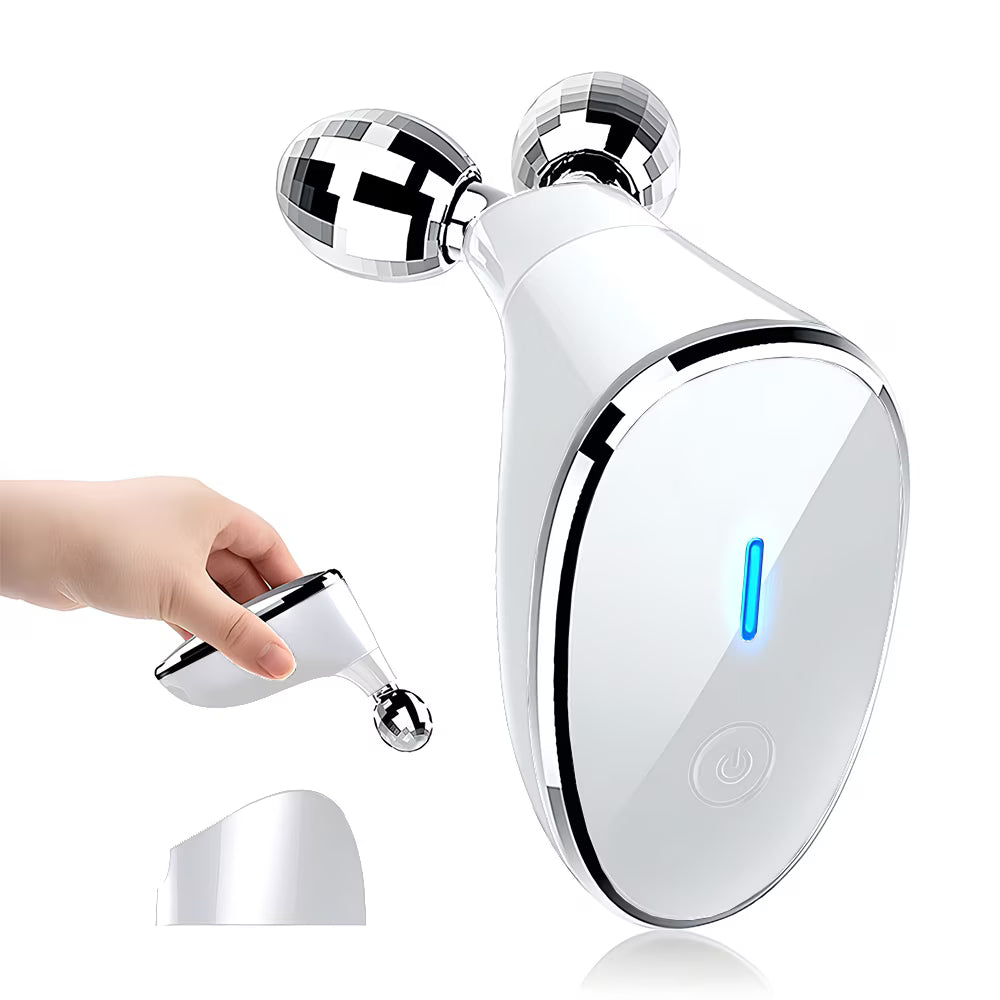 Aparat facial 3D cu microcurenți, lifting EMS, anti-rid, alb
