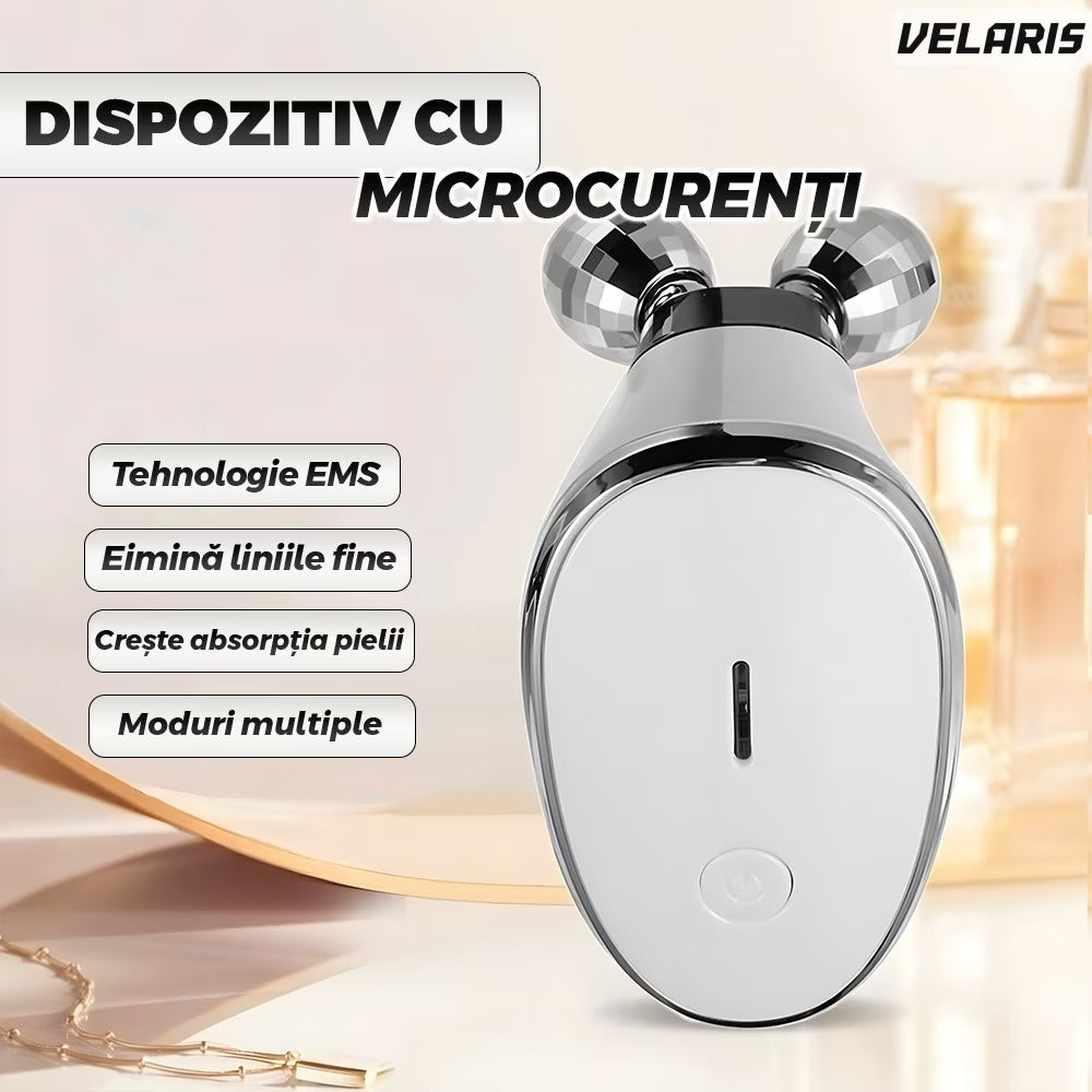 Aparat facial 3D cu microcurenți, lifting EMS, anti-rid, alb