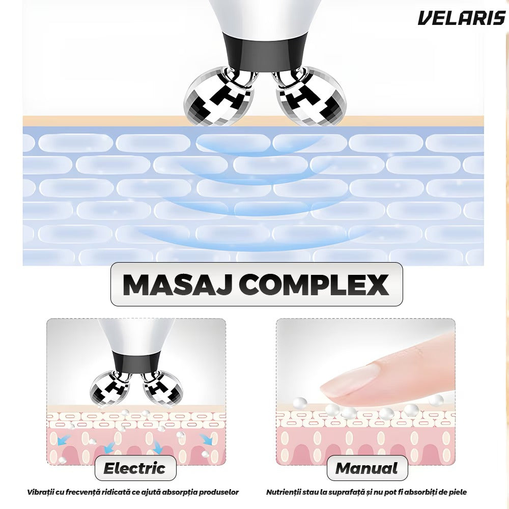 Aparat facial 3D cu microcurenți, lifting EMS, anti-rid, alb