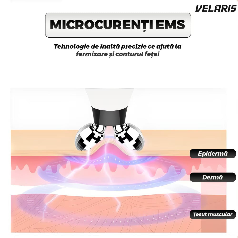 Aparat facial 3D cu microcurenți, lifting EMS, anti-rid, alb