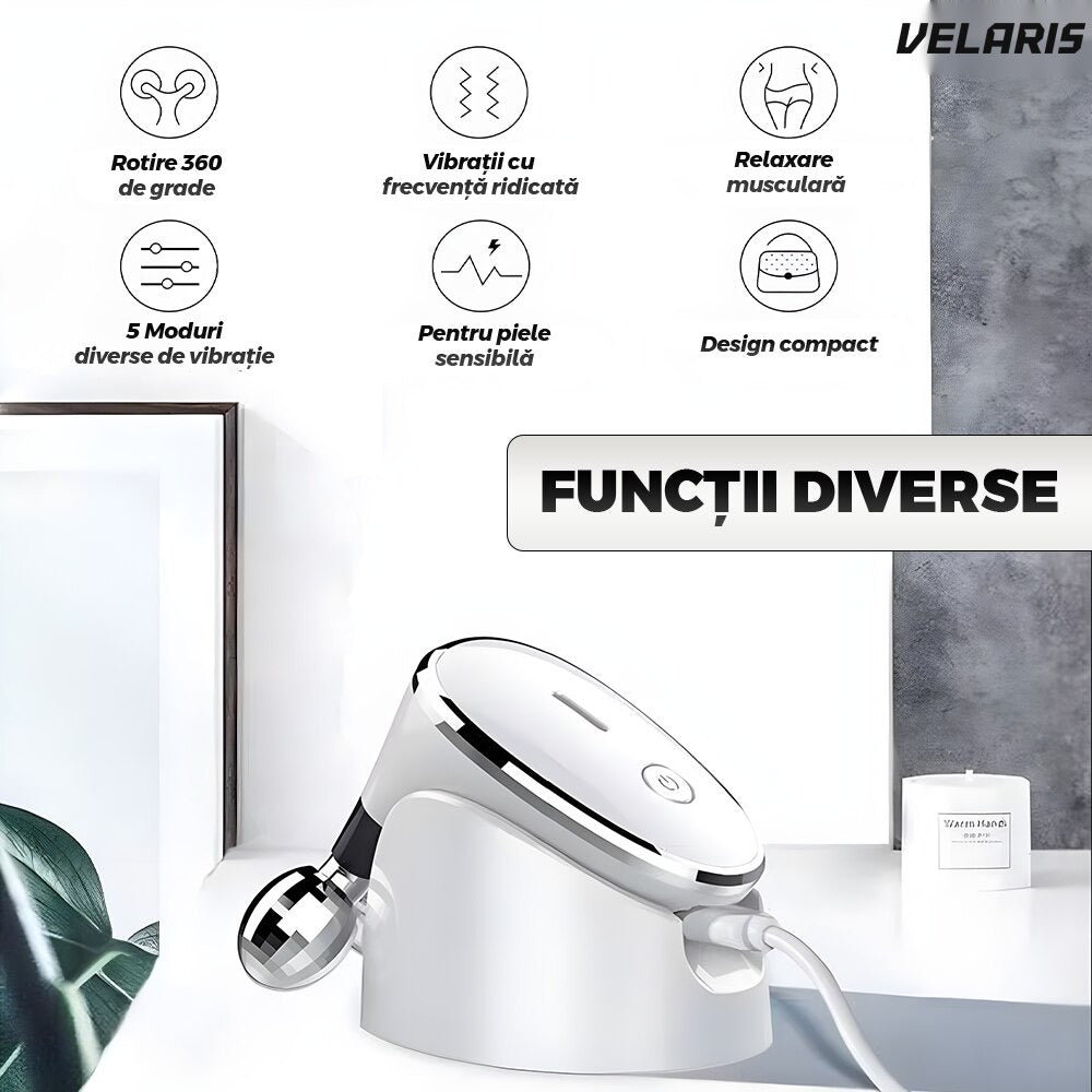 Aparat facial 3D cu microcurenți, lifting EMS, anti-rid, alb