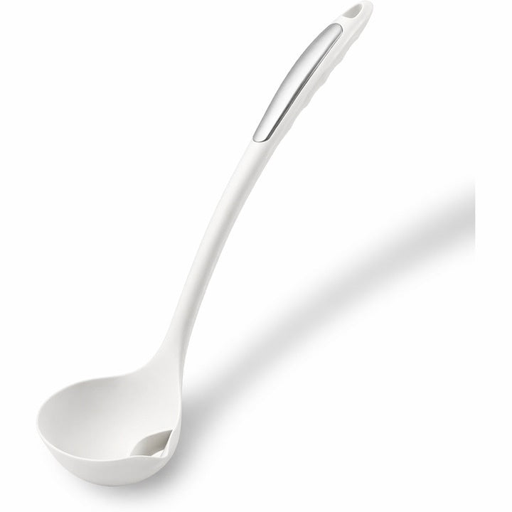 Lingură separator grăsime silicon alimentar, rezistentă la căldură, albă