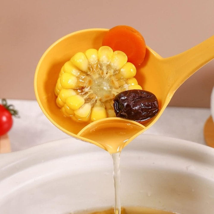 Lingură separator grăsime, silicon alimentar, rezistență termică 315°C, galben