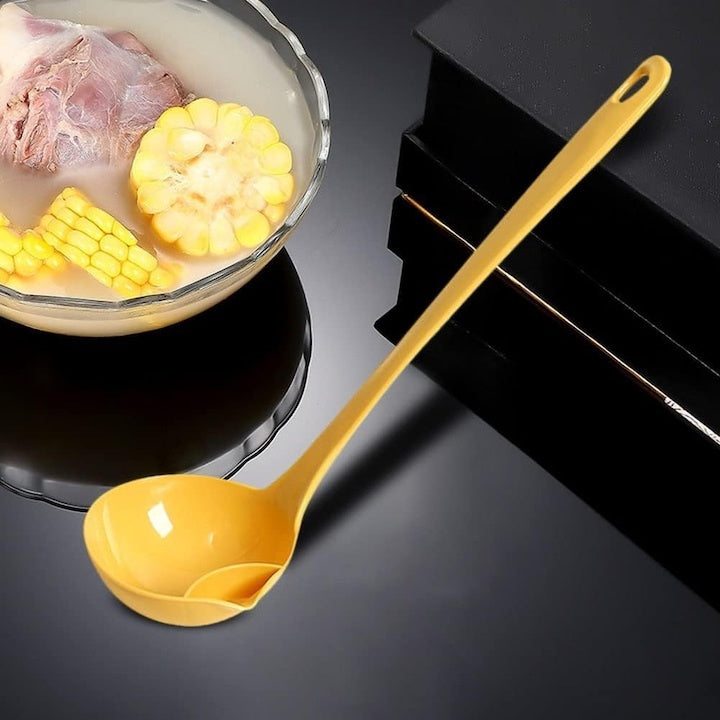 Lingură separator grăsime, silicon alimentar, rezistență termică 315°C, galben