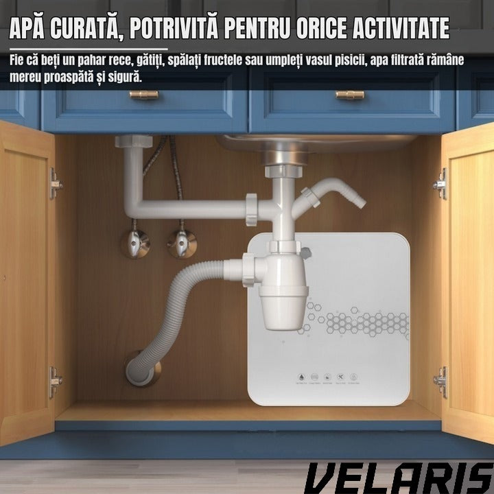 Filtru apa ultrafiltrare 5 etape + alcalinizare, precizie 0, 01 µm, baterie 3 cai, robinet 360°, sub chiuveta