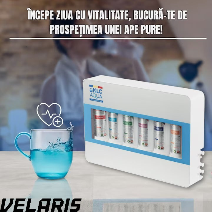 Filtru de apa No.1, statie de ultrafiltrare cu 6 trepte, alcalinizare 0.01 microni, capacitate 8000L, debit 2.5 l/min, montaj chiuveta