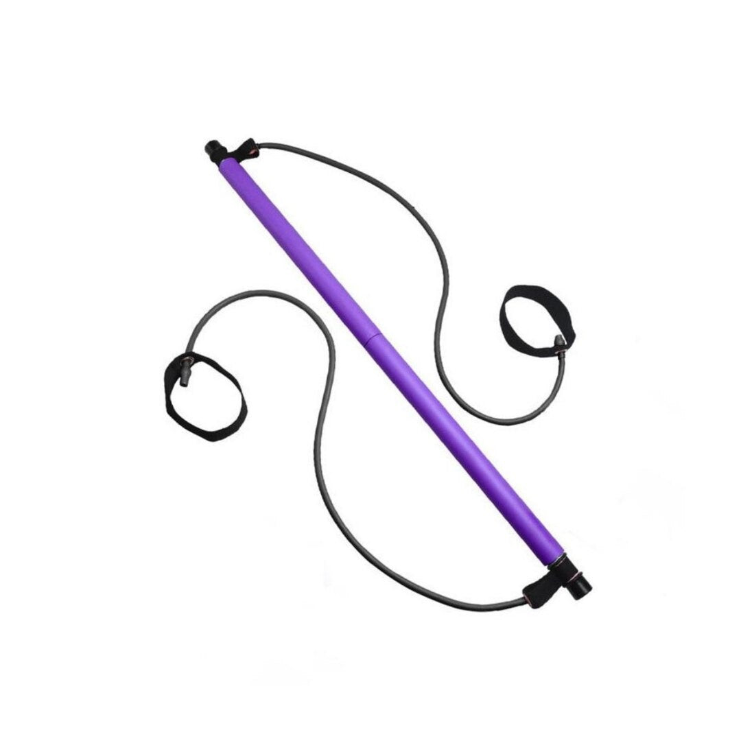 Bară fitness multifuncțională cu benzi elastice reglabile, antrenament complet, violet