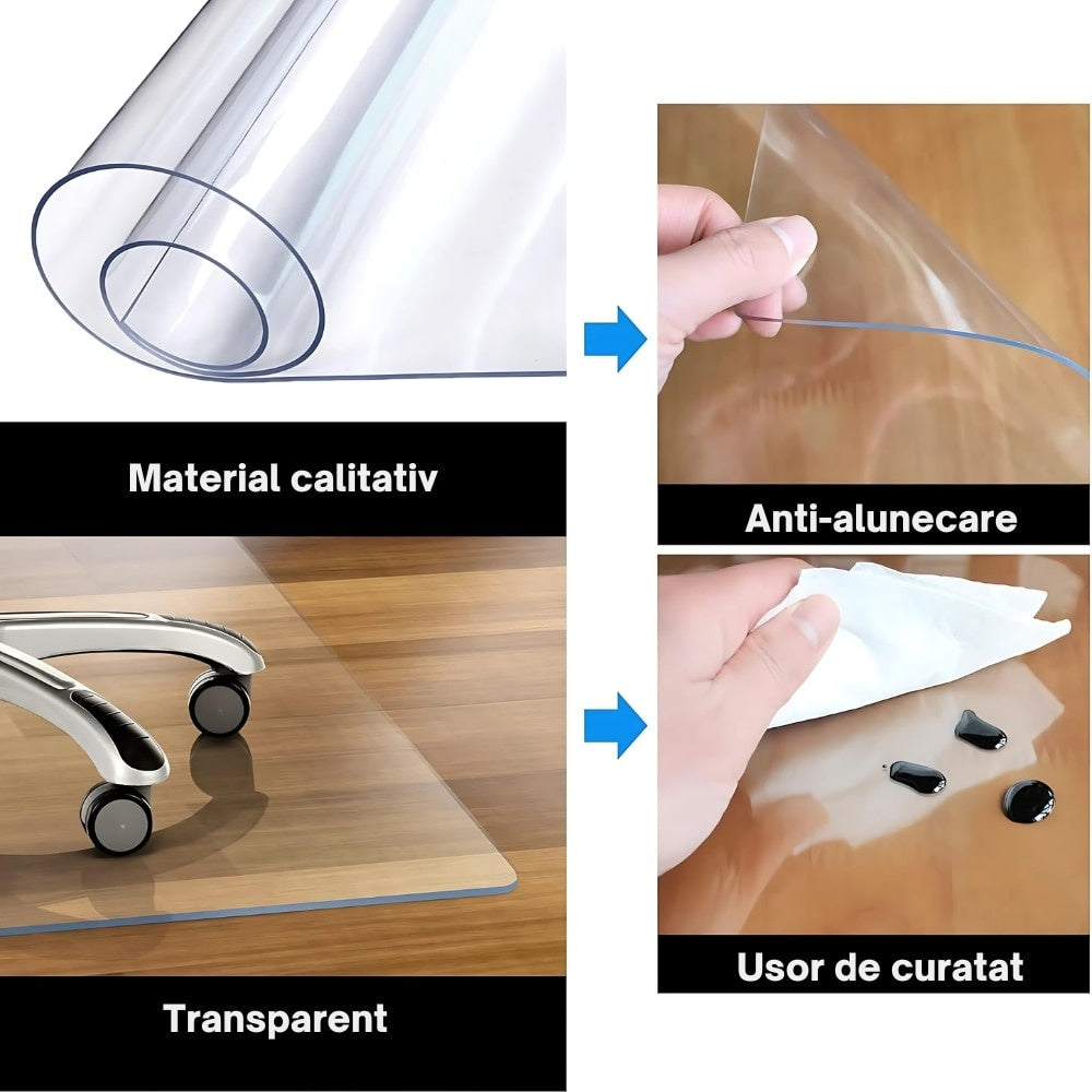 Covoraș protecție podea 90x120 cm transparent antialunecant