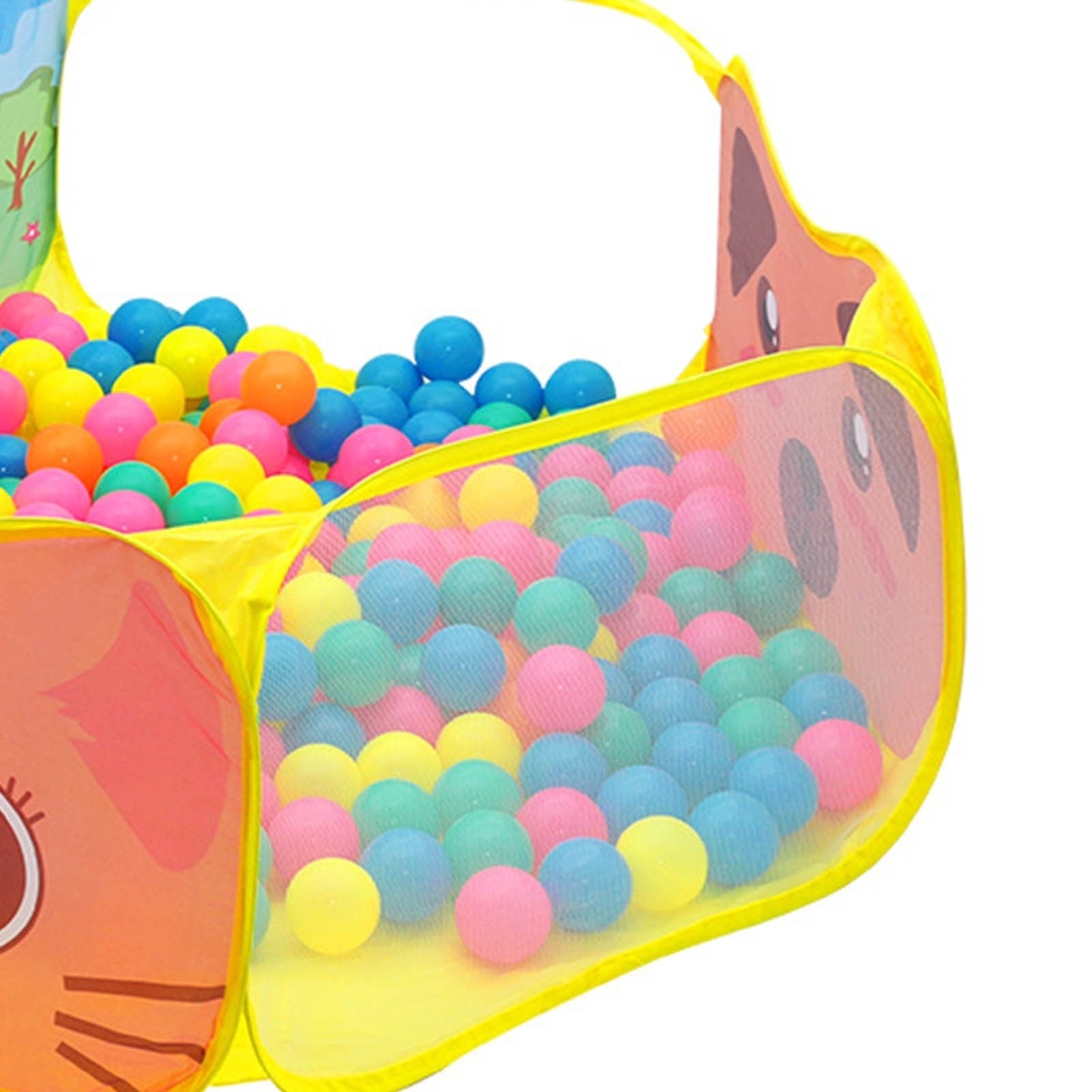 Piscină de joacă pliabilă pentru copii cu model girafă și coș baschet 100x100x80 cm