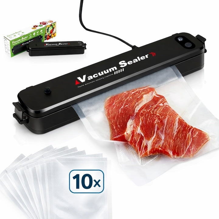 Aparat de vidat alimente 110W cu funcție de sigilare, pompă puternică, include 10 pungi vacuum